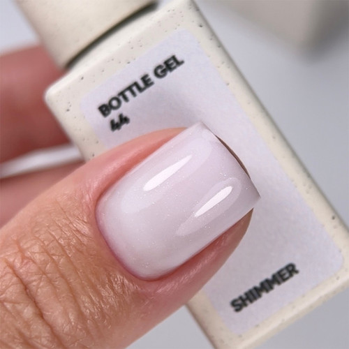 Żel przedłużający NAILSOFTHEDAY Bottle gel 44 biały z połyskiem 10 ml - Фото №4