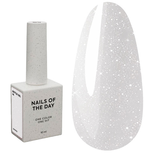 Żel przedłużający NAILSOFTHEDAY Bottle gel 44 biały z połyskiem 10 ml - Фото №1