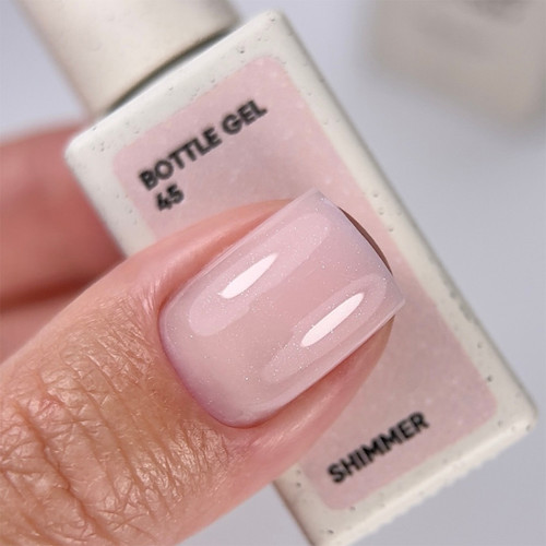 Żel przedłużający NAILSOFTHEDAY Bottle gel 45 beżowy z połyskiem 10 ml - Фото №4