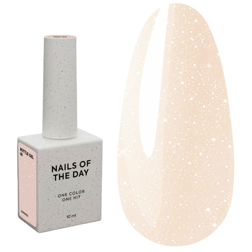 Żel przedłużający NAILSOFTHEDAY Bottle gel 45 beżowy z połyskiem 10 ml - Фото №1