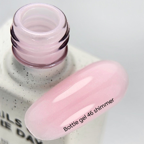 Żel przedłużający NAILSOFTHEDAY Bottle gel 46 jasnoróżowy z połyskiem 10 ml - Фото №3