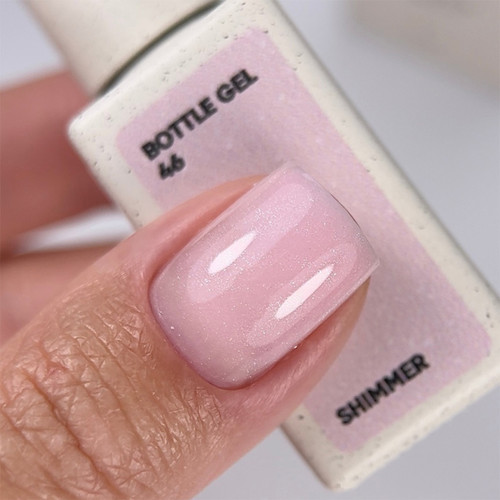 Żel przedłużający NAILSOFTHEDAY Bottle gel 46 jasnoróżowy z połyskiem 10 ml - Фото №4