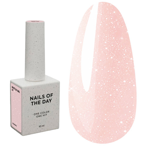 Żel przedłużający NAILSOFTHEDAY Bottle gel 47 chłodny róż z połyskiem 10 ml - Фото №1
