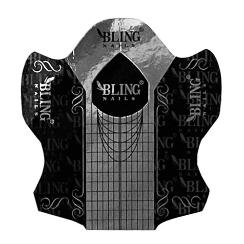 Szablony do przedłużania paznokci BLING czarno-szary - Фото №1