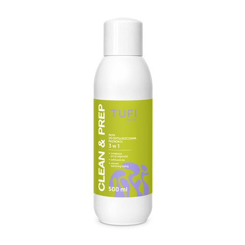 Płyn do odtłuszczania paznokci TUFI profi CLEAN & PREP 3w1 500 ml - Фото №1