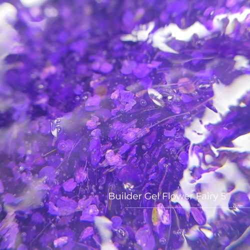 Żel budujący Crystal Builder Gel Flower Fairy 5 z fioletowymi suszonymi kwiatami 30 ml - Фото №2