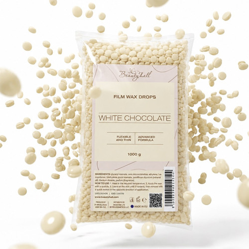 Wosk foliowy do depilacji Beautyhall Hot Film Wax White Chocolate w dropsach 1 kg - Фото №3