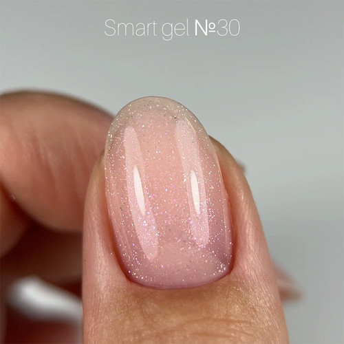 Gel for extensions Dark Smart Builder gel 30 light peach with shimmer 15 ml - Фото №4