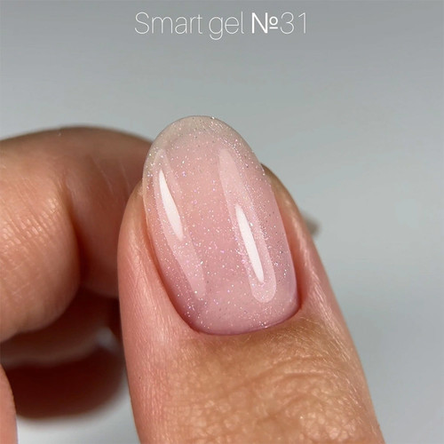 Gel for extensions Dark Smart Builder gel 31 peach with shimmer 15 ml - Фото №4