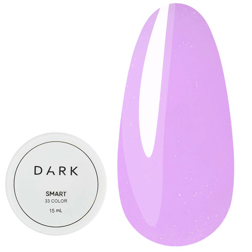 Gel for extensions Dark Smart Builder gel 33 light purple with shimmer 15 ml - Фото №1