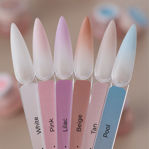 Zestaw farb żelowych i akcesoriów do ombre HEYLOVE White 6 szt. - Фото №2