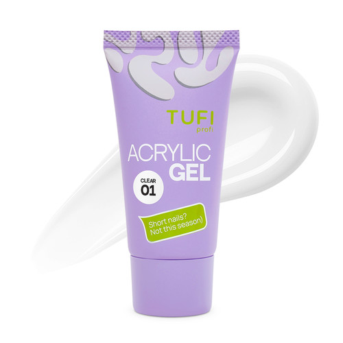 Żel akrylowy do przedłużania paznokci TUFI profi 01 Clear 30 g (0329136) - Фото №1