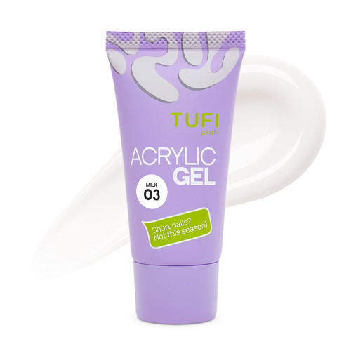 Żel akrylowy do przedłużania paznokci TUFI profi 03 Milk 30 g (0329139) - Фото №1