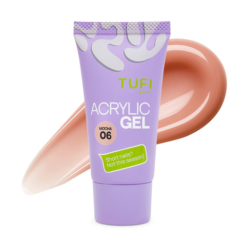 Żel akrylowy do przedłużania paznokci TUFI profi 06 Mocha 30 g (0329142) - Фото №1