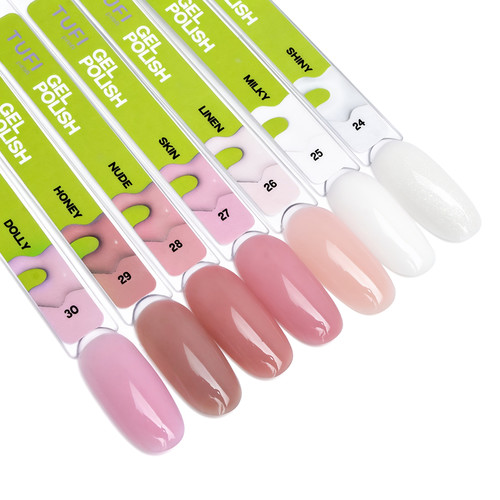 Gel polish TUFI profi NUDELINE 24 Shiny Milky with shimmer 10 ml (0333017) - Фото №6