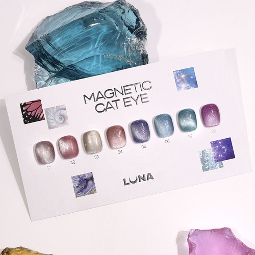Lakier hybrydowy LUNA Magnetic Cat Eye 1 kawa z płatkami folii 8 ml (382-6383-1973) - Фото №4