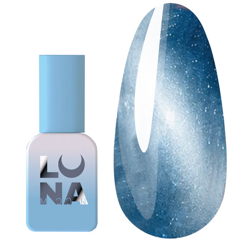 Lakier hybrydowy LUNA Magnetic Cat Eye 6 niebieski z płatkami folii 8 ml (382-6388-1978) - Фото №1