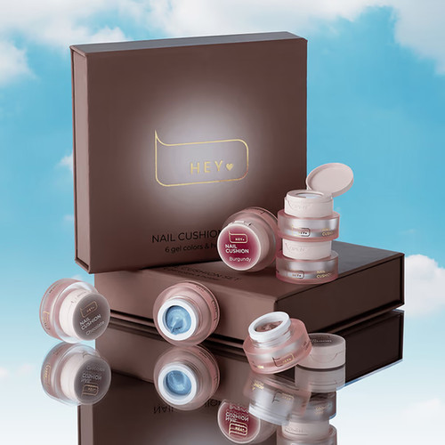 Zestaw farb żelowych i akcesoriów do ombre HEYLOVE Brown 6 szt. - Фото №4