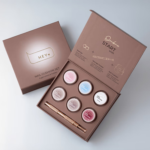 Zestaw farb żelowych i akcesoriów do ombre HEYLOVE Brown 6 szt. - Фото №6