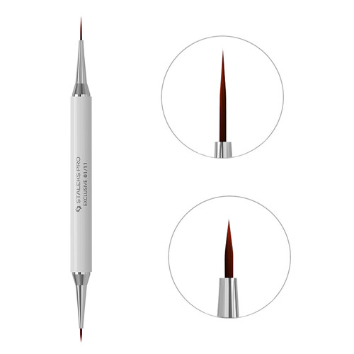 Pedzelek dwustronny Staleks Exclusive liner 7 mm / liner 12 mm (NBX-01/11) - Фото №1