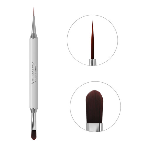 Pedzelek dwustronny Staleks Exclusive do zelu 11 mm / liner 12 mm (NBX-06/11) - Фото №1