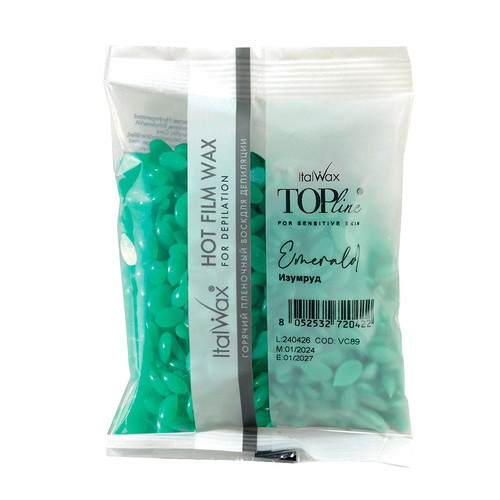 Wosk twardy Italwax Top Line Emerald w dropsach 100 g - Фото №1