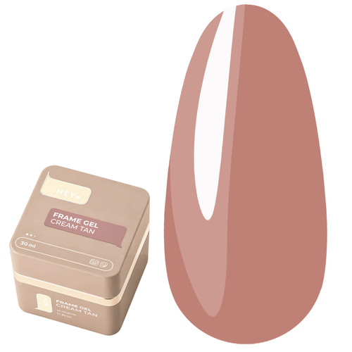 Zel budujący do przedłużania paznokci HEYLOVE Frame Gel Cream Tan z pompą 30 ml - Фото №1