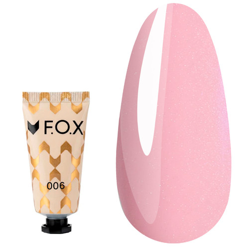 Акригель для ногтей F.O.X Poly Gel Nano 006 розовый с шиммером 15 мл - Фото №1
