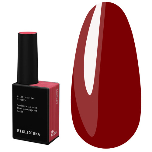 Гель-лак BIBLIOTEKA RED SPECTRUM 43 Scarlet тёплый насыщенный красный 10 мл - Фото №1