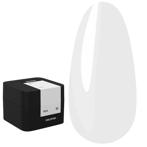 Гель для наращивания BIBLIOTEKA Builder gel 02 Milk молочный 30 мл - Фото №1