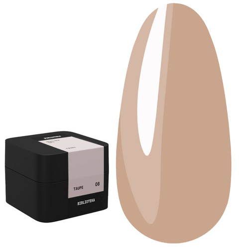 Гель для наращивания BIBLIOTEKA Builder gel 08 Taupe холодный беж 30 мл - Фото №1
