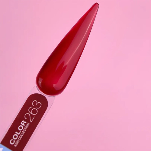 Gel polish LUNA Color Kiss 263 bright red stained glass 8 ml (047-4489-1264) - Фото №3