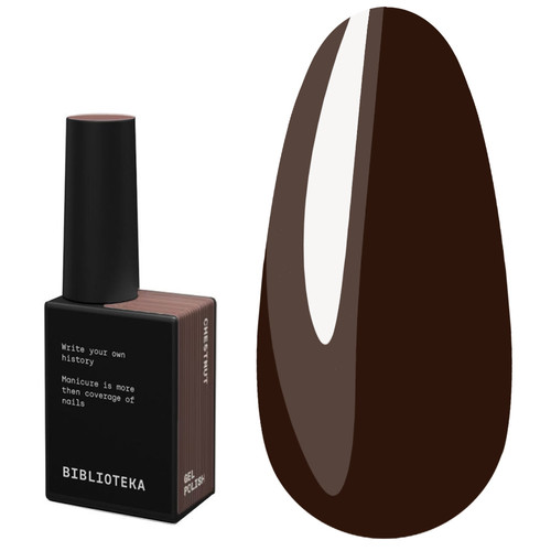 Гель-лак BIBLIOTEKA MONO BROWN 38 Chestnut насыщенный коричневый 10 мл - Фото №1