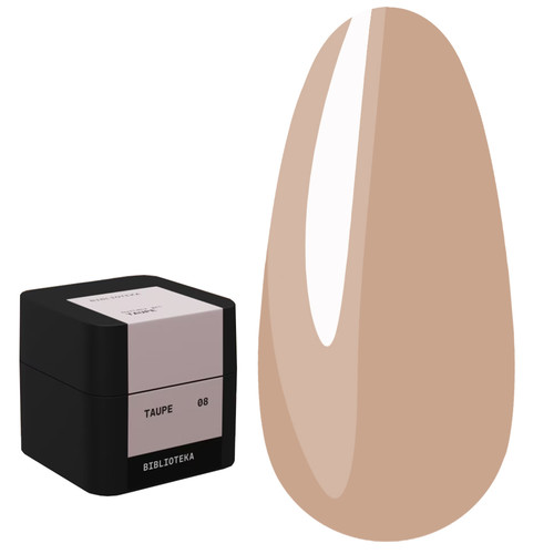 Гель для наращивания BIBLIOTEKA Builder gel 08 Taupe холодный беж 15 мл - Фото №1