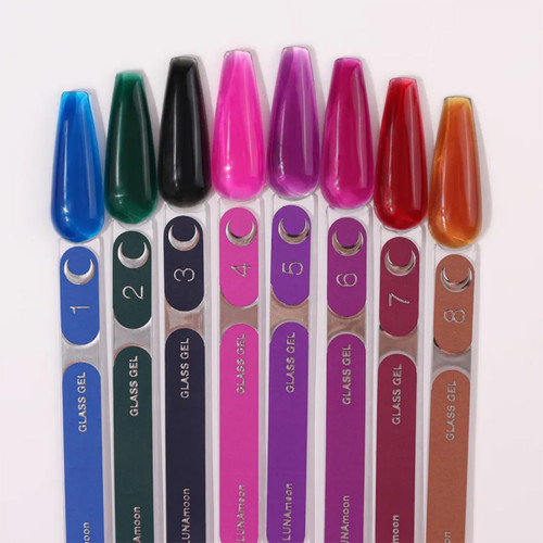 Gel for nail extensions LUNA Glass Builder Gel 8 orange stained glass 15 ml (373-6381-1988) - Фото №5