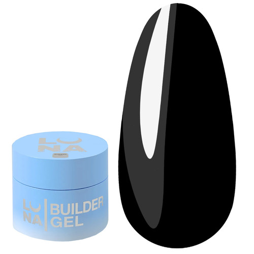 Gel for nail extensions LUNA Glass Builder Gel 3 black stained glass 15 ml (373-6376-1983) - Фото №1