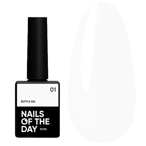 SALE Гель NAILSOFTHEDAY Bottle gel 01 белый, 10 мл - Фото №1