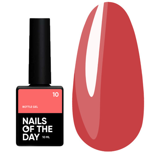 SALE Гель NAILSOFTHEDAY Bottle gel 10 коралловый, 10 мл - Фото №1