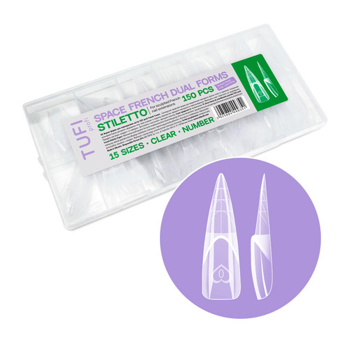 Górne formy do przedłużania paznokci TUFI profi French Stiletto 150 szt (0332604) - Фото №1