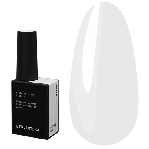 Żel budujący BIBLIOTEKA Bottle gel 02 White biały 10 ml - Фото №1