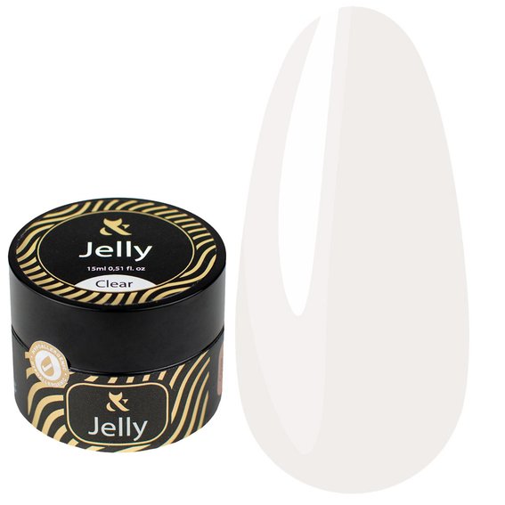 Гель для наращивания F.O.X Jelly Clear прозрачный 15 мл - Фото №1