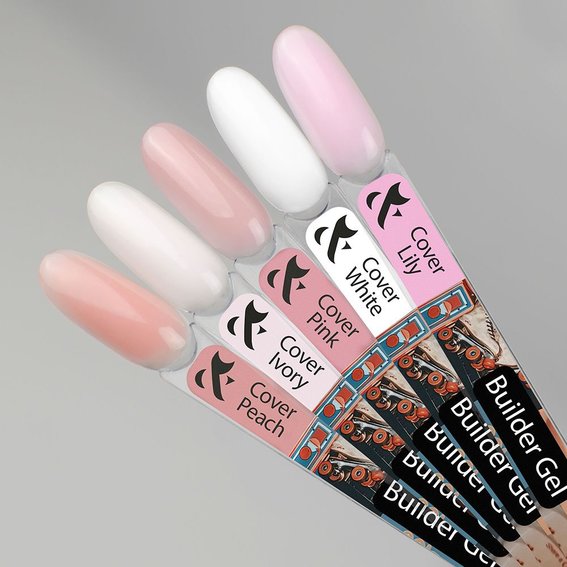 F.O.X Builder gel Cover Ivory молочно-розовый 15 мл - Фото №2
