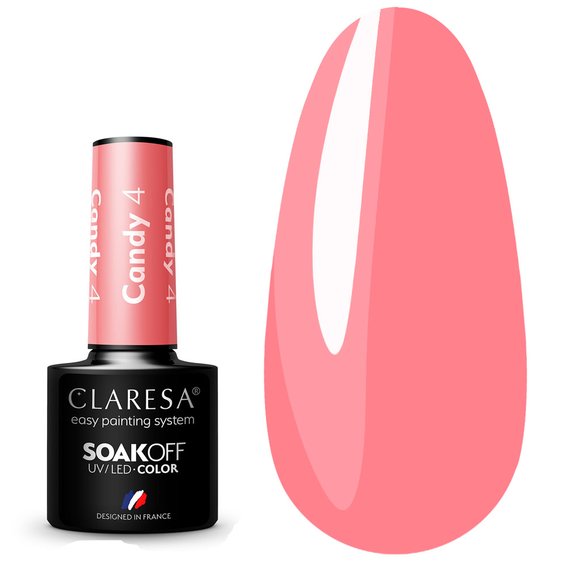 Лак для ногтей Claresa гибридный CANDY 4 розовый, 5г