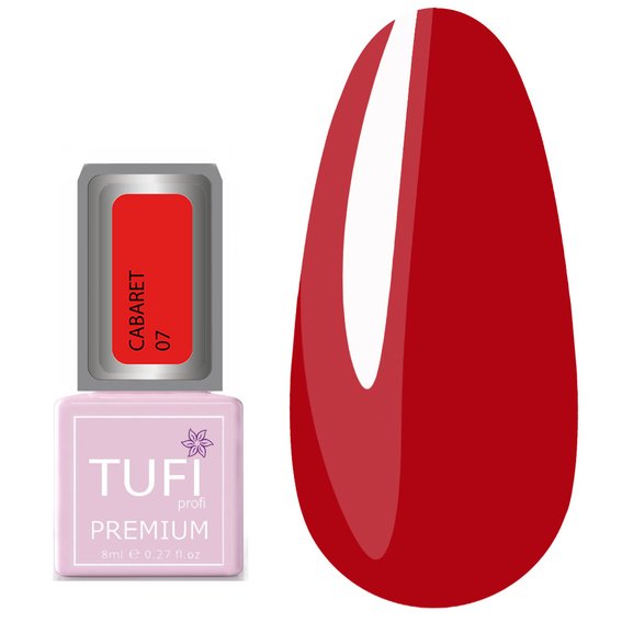 Gel polish TUFI profi  PREMIUM Cabaret  07 Pure red 8ml (0102562) - Фото №1