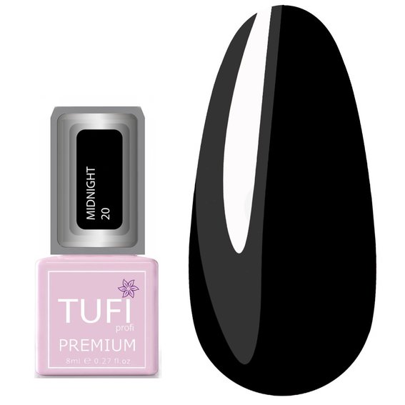 Гель-лак TUFI profi PREMIUM Midnight 20 черное затмение 8мл(0102638) - Фото №1