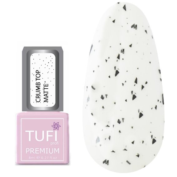 Топ TUFI profi PREMIUM Crumb Matte No Wipe матовый с крошкой 8мл (0103867) - Фото №1