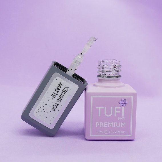 Топ TUFI profi PREMIUM Crumb Matte No Wipe матовый с крошкой 8мл (0103867) - Фото №3