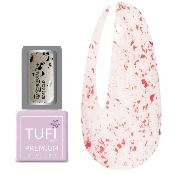 Тоp TUFI profi PREMIUM Dimond Potal with potal and gold pink shimmer 8 ml (0125774) - Фото №1