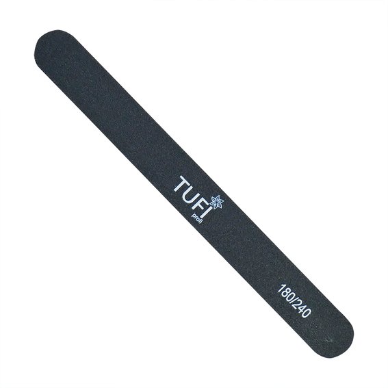 Пилочка TUFI profi PREMIUM прямая черная 180/240, 17,8 см 1 шт (0122191) - Фото №1
