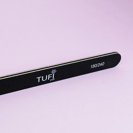Пилочка TUFI profi PREMIUM прямая черная 180/240, 17,8 см 1 шт (0122191) - Фото №2